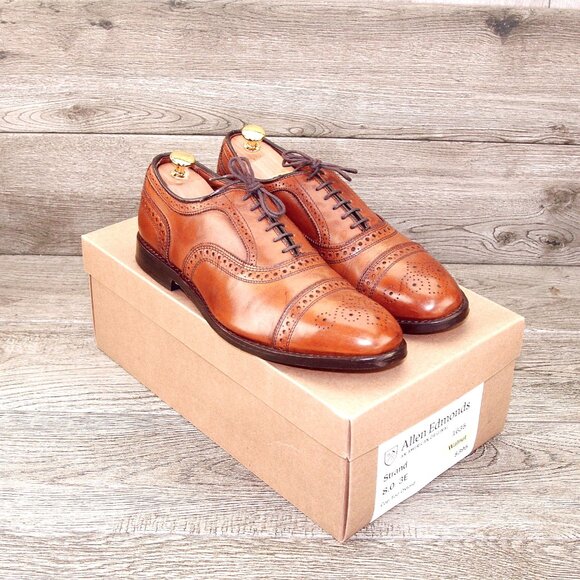 Allen Edmonds STRAND Oxford 8 EEE Wide Walnut * add $15 Cedar Trees - Picture 12 of 13